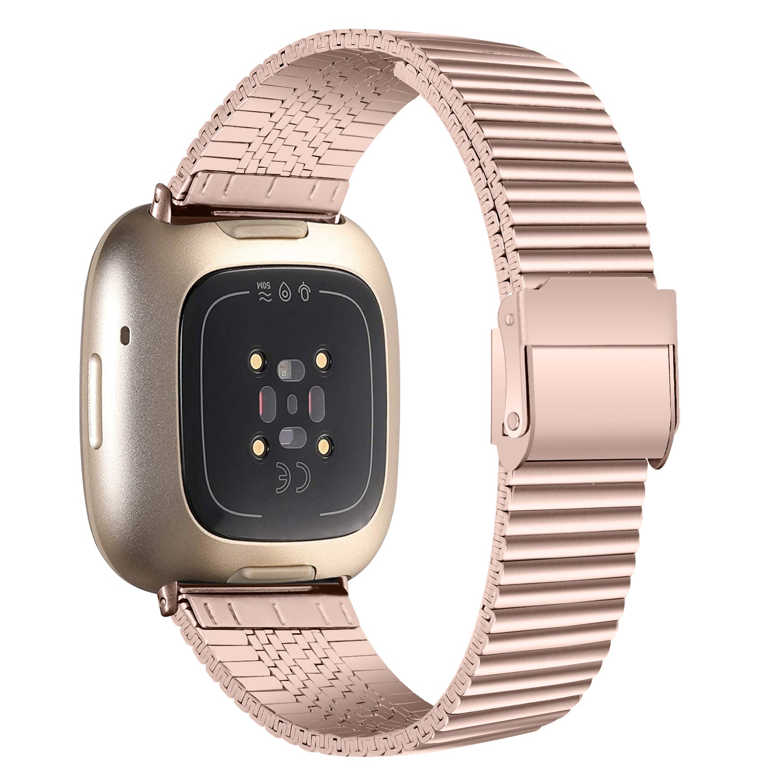 For Fitbit Versa 4 Sense 2 Adjustable Stainless Steel Watch Band Replacement Wrist Strap For Fitbit Versa 4 Sense 2 Adjustable Stainless Steel Watch Band Replacement Wrist Strap